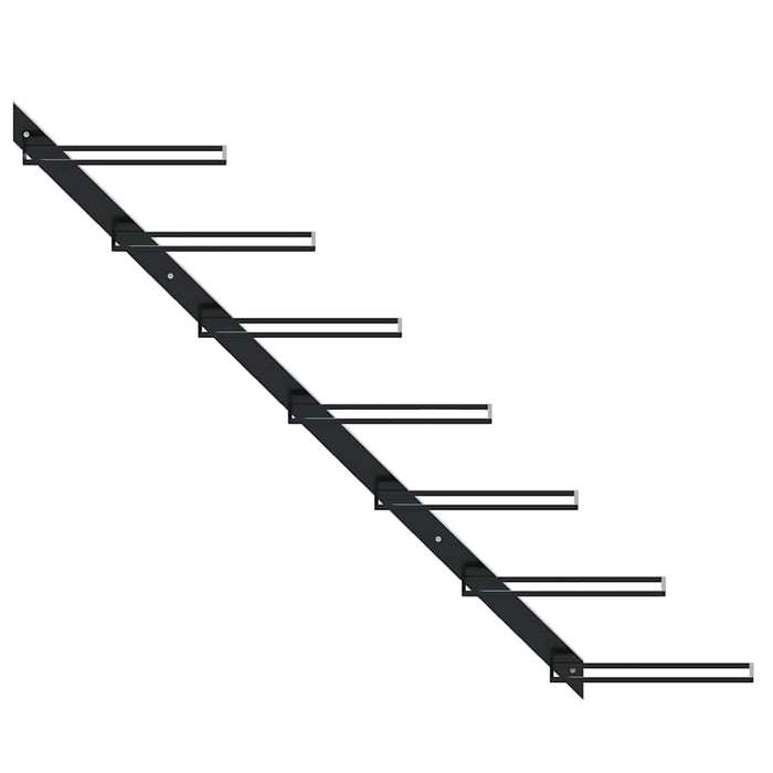 Suport sticle de vin de perete pentru 7 sticle, negru, metal - WALTI WALTI