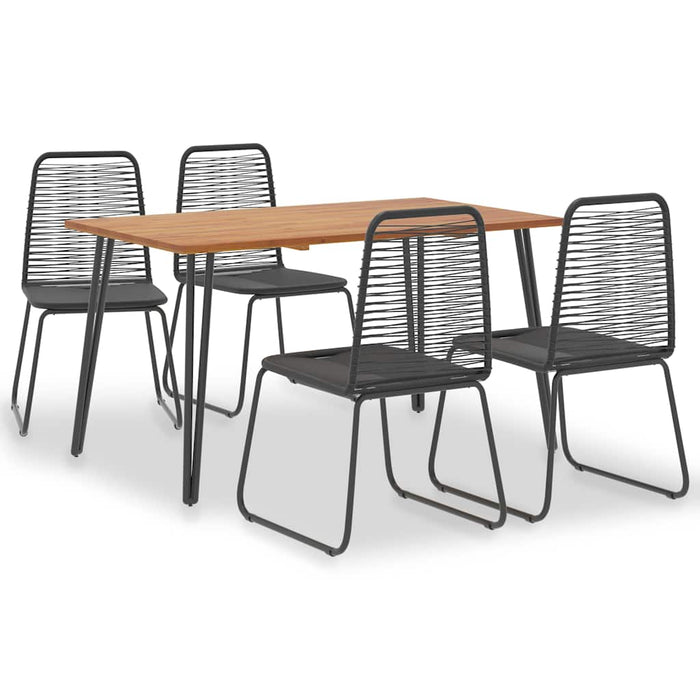 Set mobilier de exterior 5 piese lemn masiv acacia și poliratan WALTI