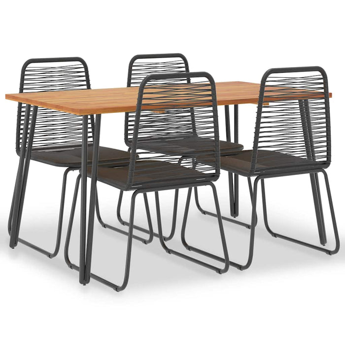 Set mobilier de exterior 5 piese lemn masiv acacia și poliratan WALTI