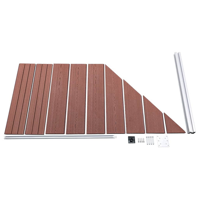 Set panouri gard, 1 pătrat + 1 oblic, maro, 273x186 cm, WPC - WALTI WALTI