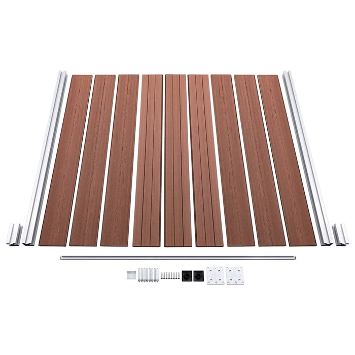 Set panouri gard, 1 pătrat + 1 oblic, maro, 273x186 cm, WPC - WALTI WALTI