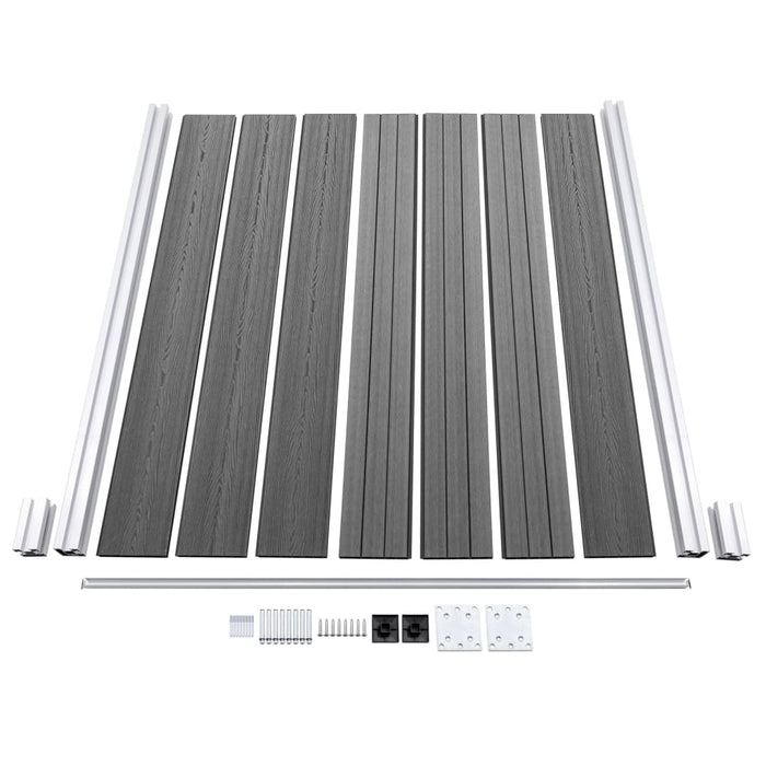 Set panouri gard, 1 pătrat + 1 oblic, gri, 273x186 cm, WPC - WALTI WALTI