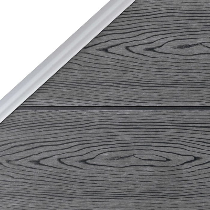 Set panouri gard, 1 pătrat + 1 oblic, gri, 273x186 cm, WPC - WALTI WALTI