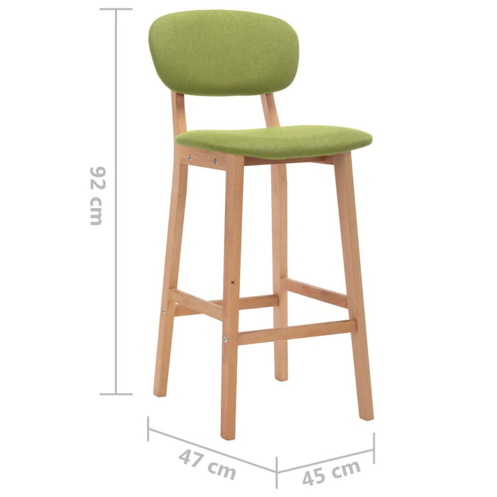Scaune de bar, 2 buc., verde, material textil - WALTI WALTI