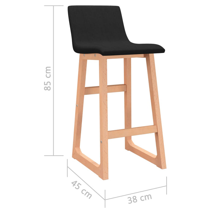 Scaune de bar, 2 buc., negru, material textil WALTI