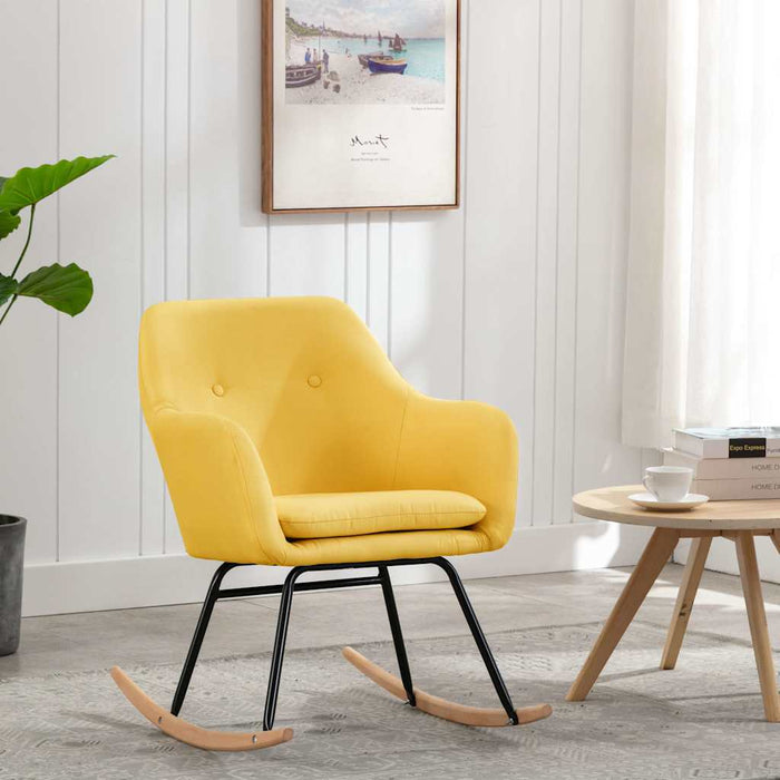 Scaun balansoar, galben muștar, material textil WALTI