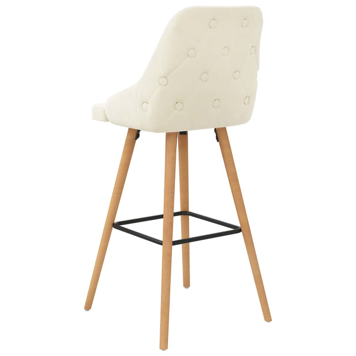 Scaune de bar, 2 buc., crem, catifea - WALTI WALTI