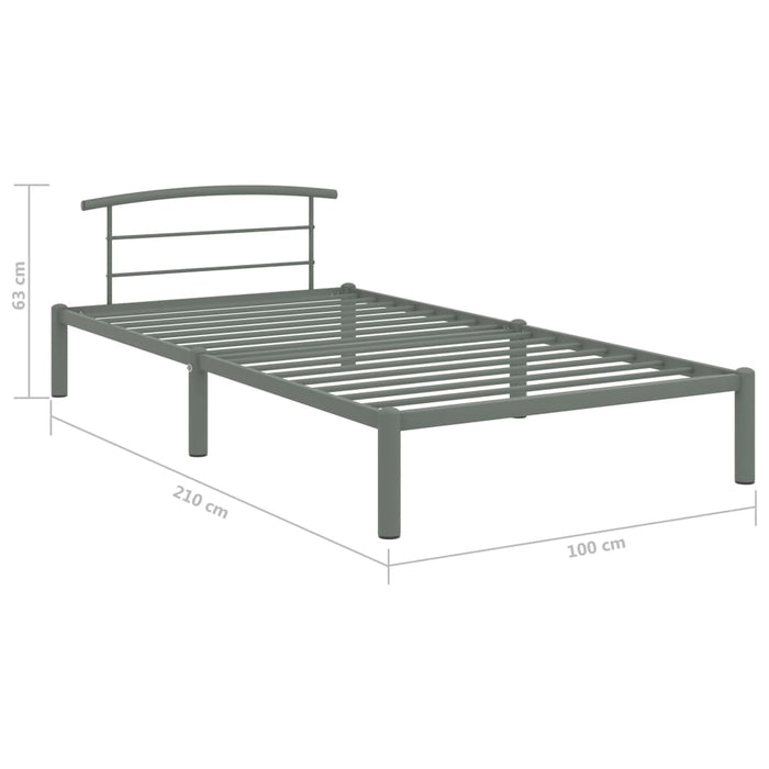 Cadru de pat, gri, 90 x 200 cm, metal - WALTI WALTI