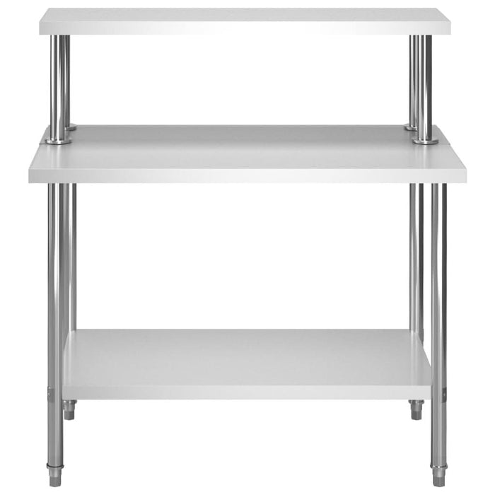 Masă lucru bucătărie cu raft 120 x 60 x 120 cm oțel inoxidabil - WALTI WALTI