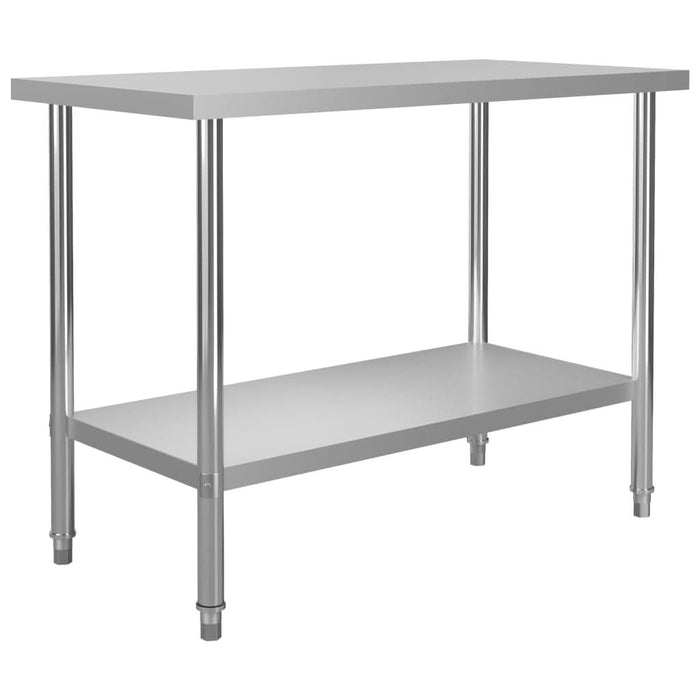 Masă lucru bucătărie cu raft 120 x 60 x 120 cm oțel inoxidabil - WALTI WALTI