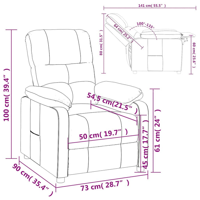 Fotoliu rabatabil, maro, material textil - WALTI WALTI
