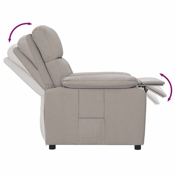 Fotoliu rabatabil, gri taupe, material textil WALTI