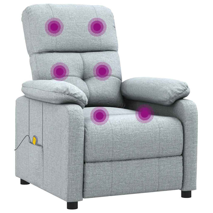 Fotoliu de masaj, gri deschis, material textil - WALTI WALTI