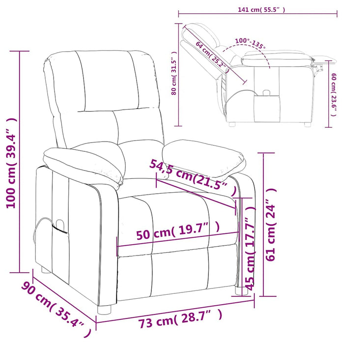 Fotoliu de masaj, gri închis, material textil WALTI