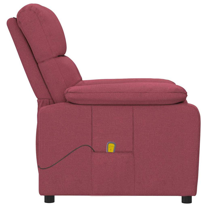 Fotoliu de masaj, roșu vin, material textil WALTI