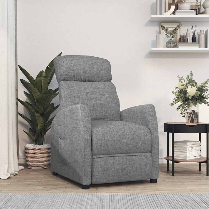 Fotoliu rabatabil, gri deschis, material textil WALTI