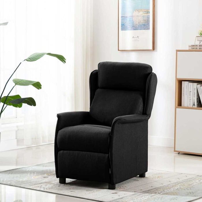 Fotoliu rabatabil, negru, material textil WALTI