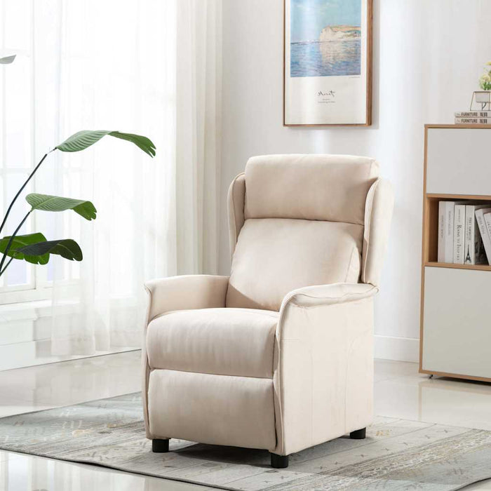 Fotoliu rabatabil, crem, material textil WALTI