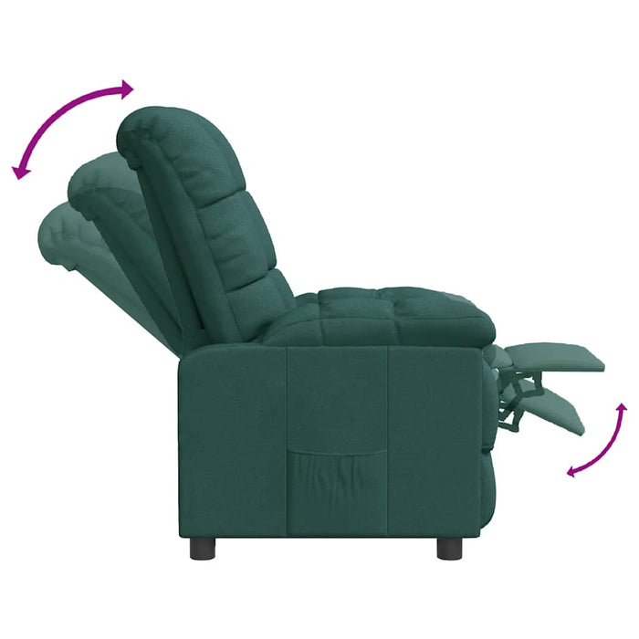 Fotoliu rabatabil, verde închis, material textil - WALTI WALTI