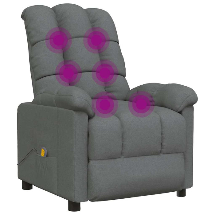 Fotoliu de masaj, gri închis, material textil WALTI
