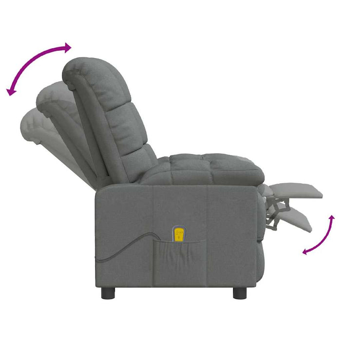 Fotoliu de masaj, gri închis, material textil WALTI