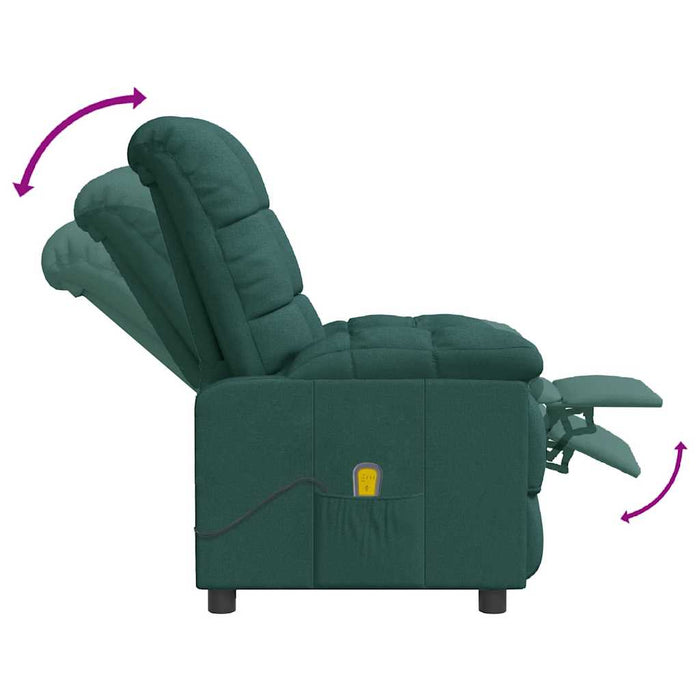 Fotoliu de masaj, verde închis, material textil WALTI