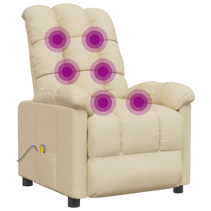 Fotoliu de masaj, crem, material textil WALTI
