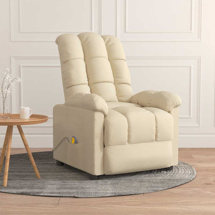 Fotoliu de masaj, crem, material textil WALTI