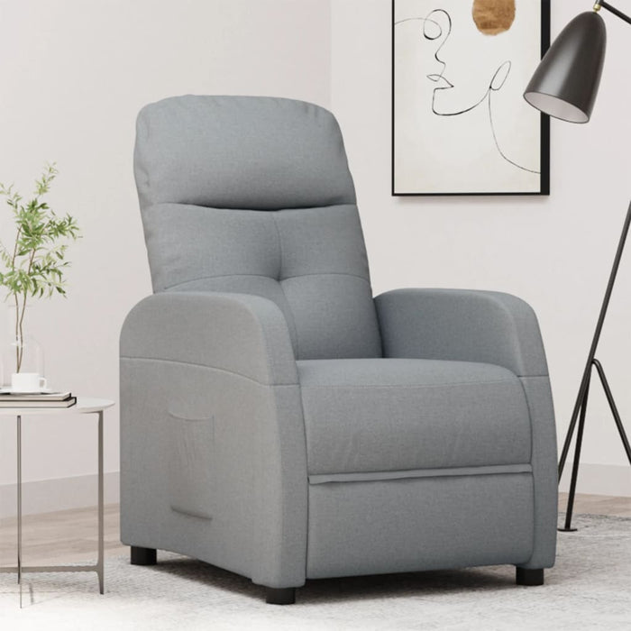 Fotoliu rabatabil, gri deschis, material textil WALTI