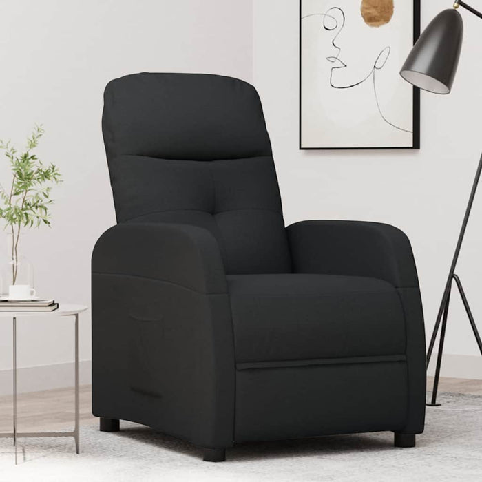 Fotoliu rabatabil, negru, material textil WALTI
