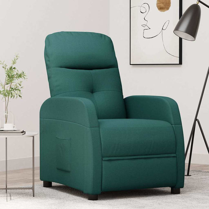 Fotoliu rabatabil, verde închis, material textil WALTI