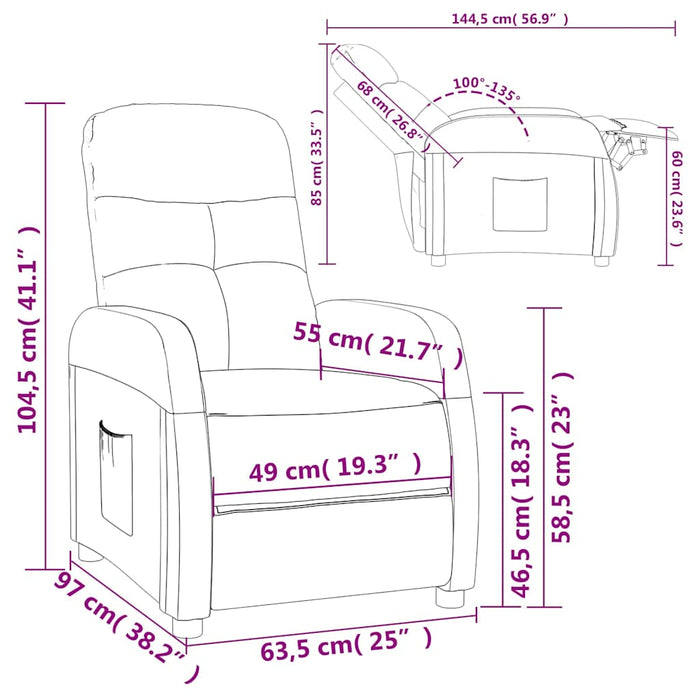 Fotoliu rabatabil, violet, material textil WALTI