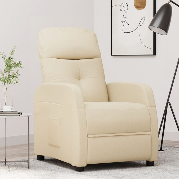 Fotoliu rabatabil, crem, material textil - WALTI WALTI