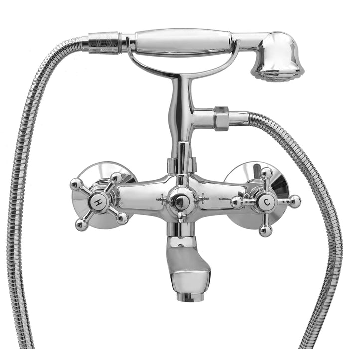 Baterie cadă cu 2 robinete + Deviator duș de mână Chrome Retro - WALTI WALTI