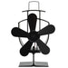 Ventilator de sobă cu alimentare termică, 5 palete, negru - WALTI WALTI