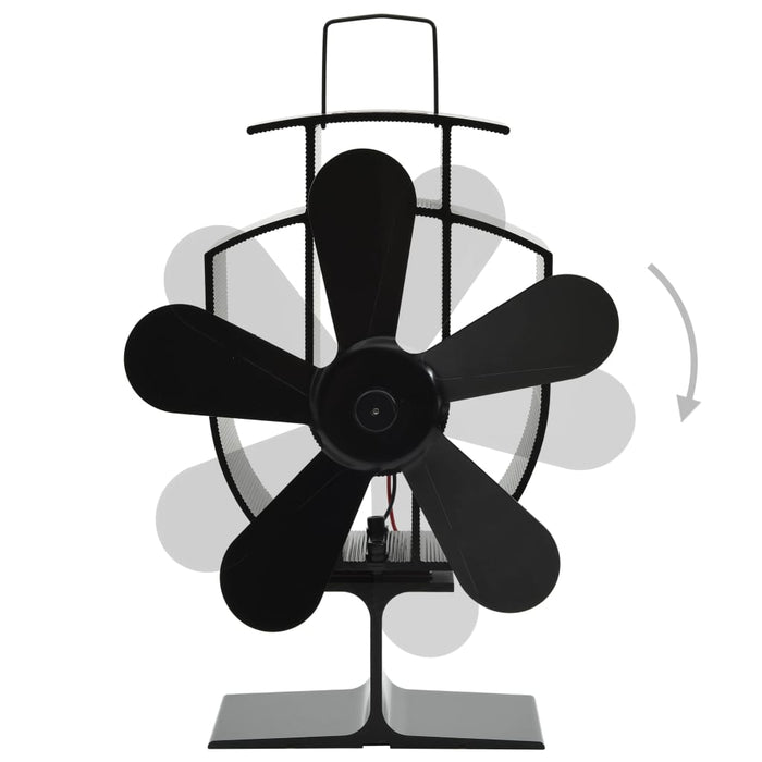 Ventilator de sobă cu alimentare termică, 5 palete, negru - WALTI WALTI