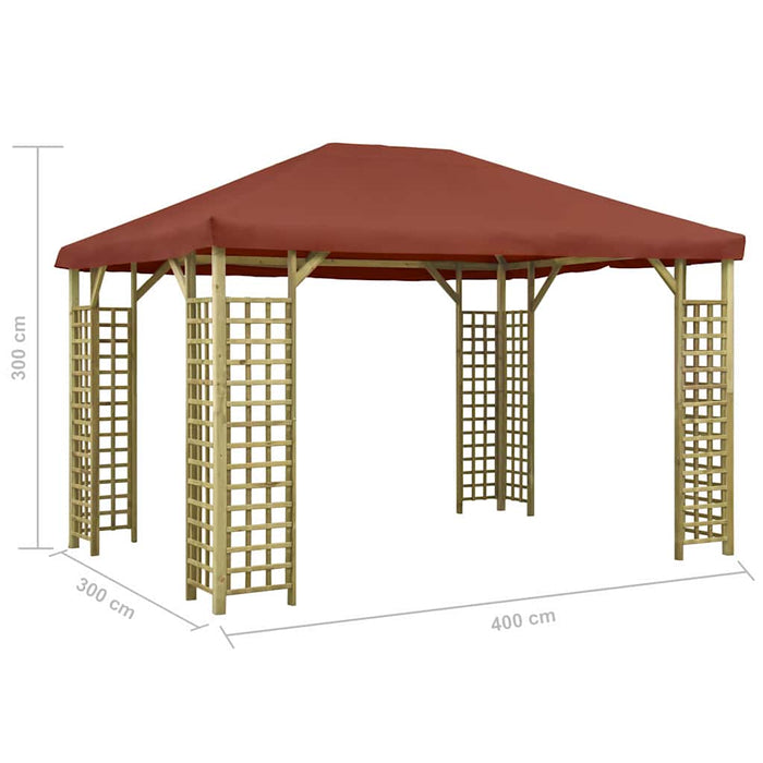 Pavilion, cărămiziu, 4 x 3 m (310033+46626) WALTI