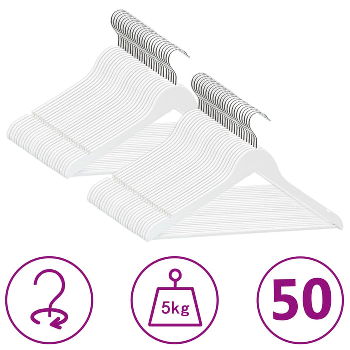 Set de umerașe anti-alunecare, 50 buc. alb, lemn esență tare - WALTI WALTI