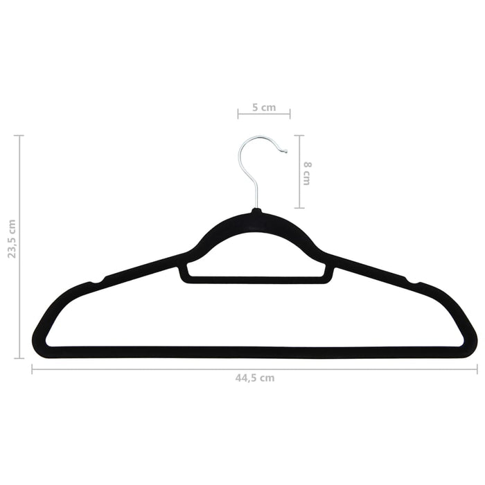Set de umerașe anti-alunecare, 20 buc., negru, catifea - WALTI WALTI
