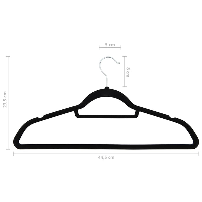 Set de umerașe anti-alunecare, 100 buc., negru, catifea WALTI