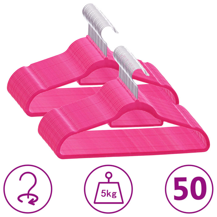 Set de umerașe anti-alunecare, 50 buc., roz, catifea - WALTI WALTI