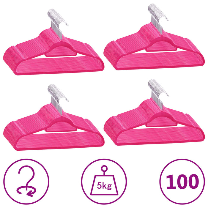 Set de umerașe anti-alunecare, 100 buc., roz, catifea - WALTI WALTI