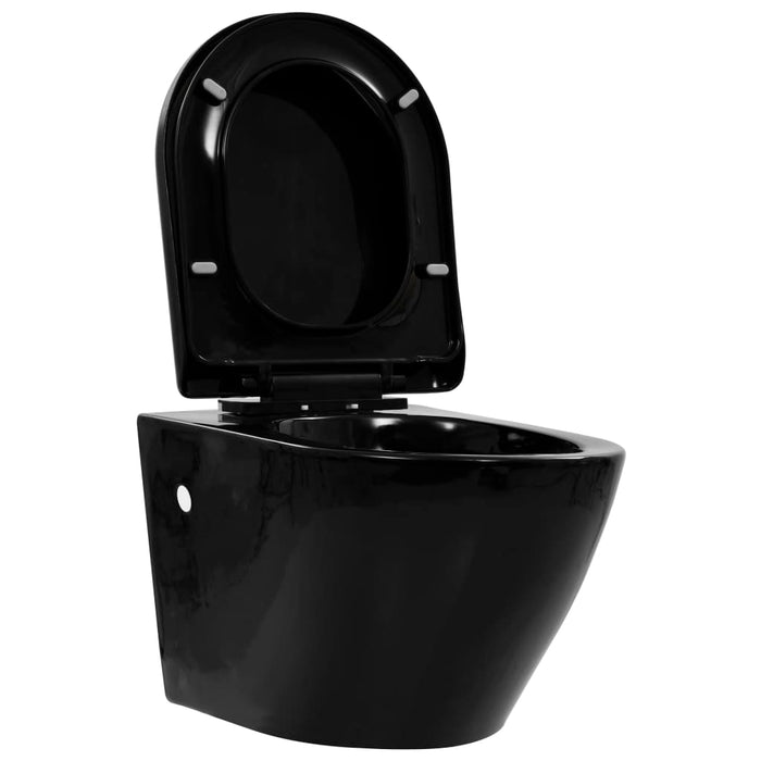 Vas toaletă suspendat cu rezervor încastrat, negru, ceramică - WALTI WALTI