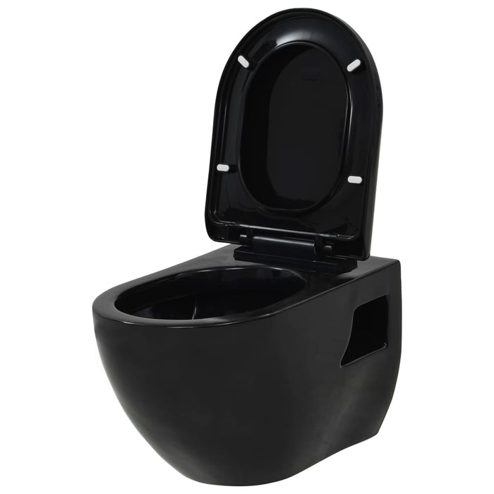 Vas toaletă suspendat cu rezervor încastrat, negru, ceramică - WALTI WALTI
