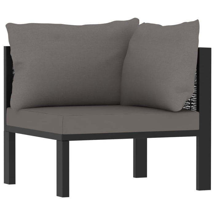 Set mobilier de grădină cu perne, 7 piese, antracit, poliratan WALTI