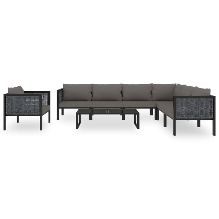 Set mobilier de grădină cu perne, 8 piese, antracit, poliratan - WALTI WALTI