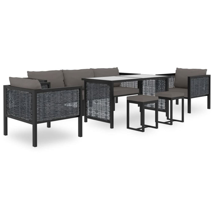 Set mobilier de grădină cu perne, 8 piese, antracit, poliratan - WALTI WALTI