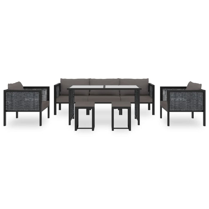 Set mobilier de grădină cu perne, 8 piese, antracit, poliratan - WALTI WALTI