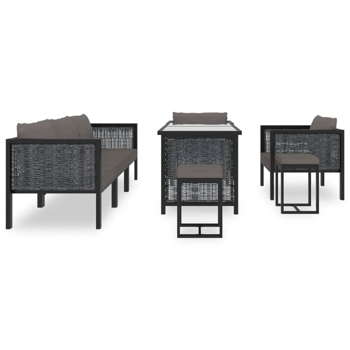 Set mobilier de grădină cu perne, 8 piese, antracit, poliratan - WALTI WALTI