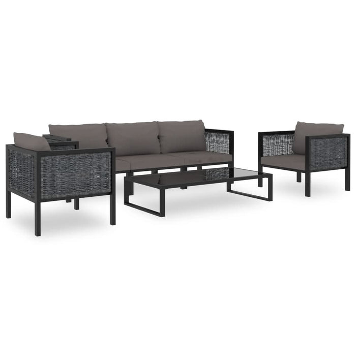Set mobilier de grădină cu perne, 6 piese, antracit, poliratan - WALTI WALTI